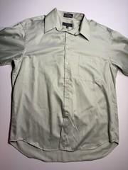Crazy Horse Claiborne Sateen Olive Green Long Sleeve Button Up Shirt 16 32-33