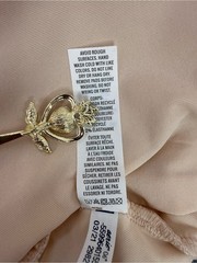 aerie bikini Beige Floral Bikini Top with Red-Orange Blossoms