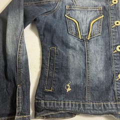 Vintage Y2K Baby Phat Women’s Blue Jean Jacket Gold Embroidered Cat Logo Size M