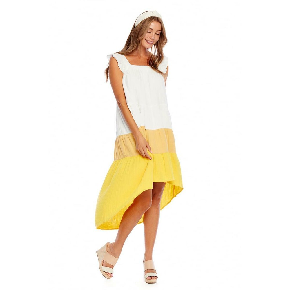 Mud Pie E3 Women Nile Colorblock Mustard Dress 85000137 Choose Size