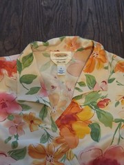 🩷Vintage Talbots Pure Silk Floral Wrap Blouse Top Tie Waist Women’s Size 8🩷