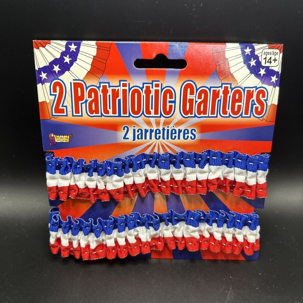 Adult’s Womens Burlesque Set of 2 Patriotic Garters Armbands