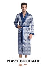 Mens Silk Satin Robe – Brocade – Famous Maker