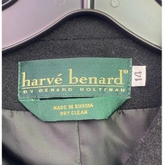Harve Benard Jacket Womens 14 Black Wool Cashmere Blend Preppy Old Money