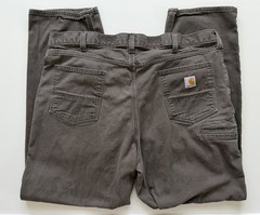 Carhartt Men’s Relaxed Fit Rigged Flex Gray Canvas Work Pants Stretch 42W