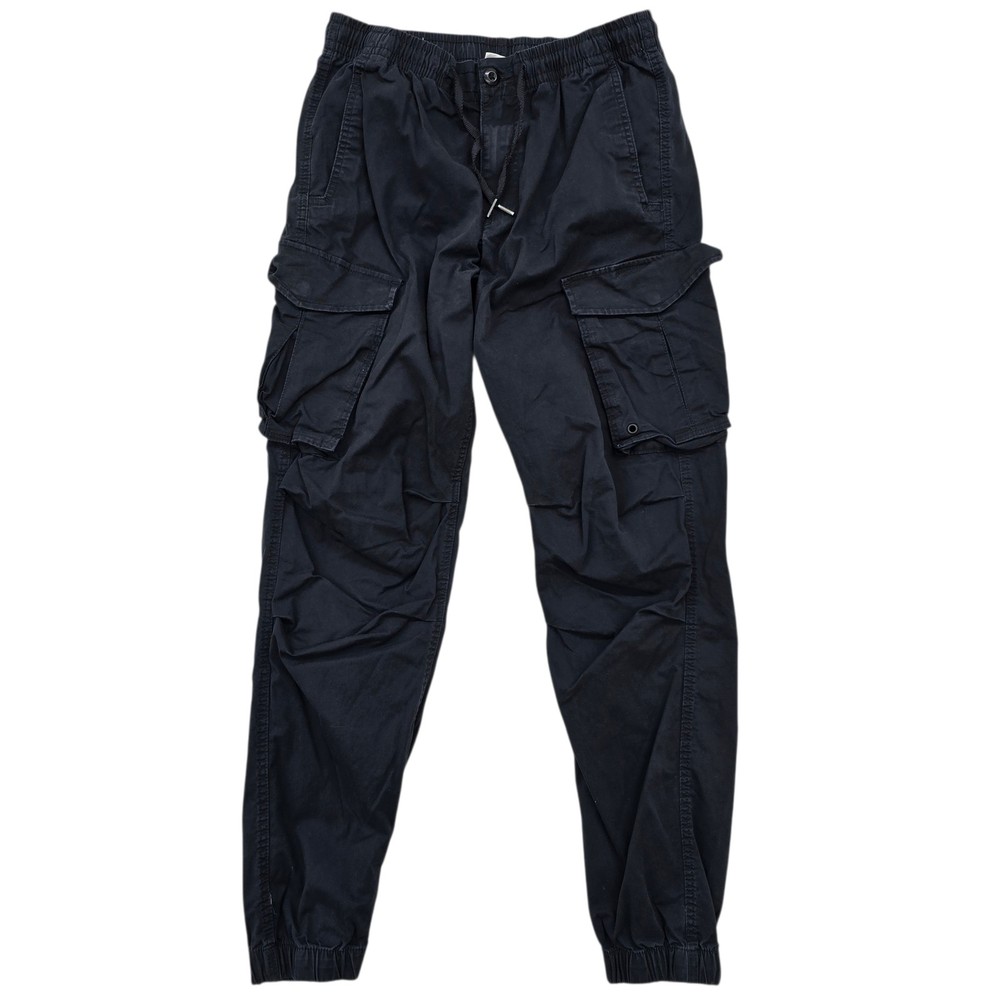 Jack & Jones Mens Black Cargo Pants Size S Regular Drawstring Waist