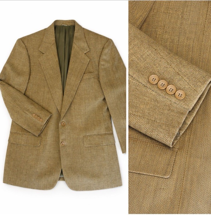 Nordstrom Mens Tweed Blazer Sport Coat Jacket 44L Wool Tan Ivy League Old Money