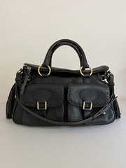 RARE – Dooney & Bourke Florentine Double Front Pocket Satchel in Black