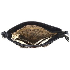 Gothic Flame Skull Handbag Punk Purse Women Shoulder Bag Crossbody Wallet Black