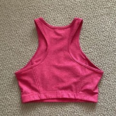 Outdoor Voices Flamingo Pink Athena Crop Top Bra Long Lines Sports Tank NWOT