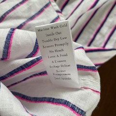 Frank & Eileen Barry Button Up Women Medium White Striped Linen Coastal Casual