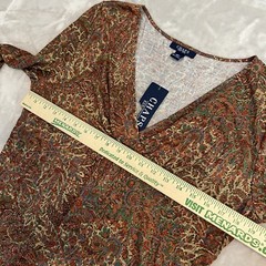 VTG Chaps Top Womens XL Paisley Babydoll Stretch Boho Retro 70s Whimsigoth Y2K
