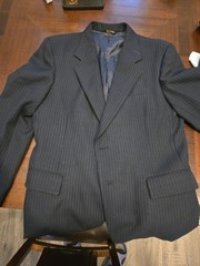Kuppenheimer Navy Pinstripe 2 Piece Suit. Size 42R 35W30L
