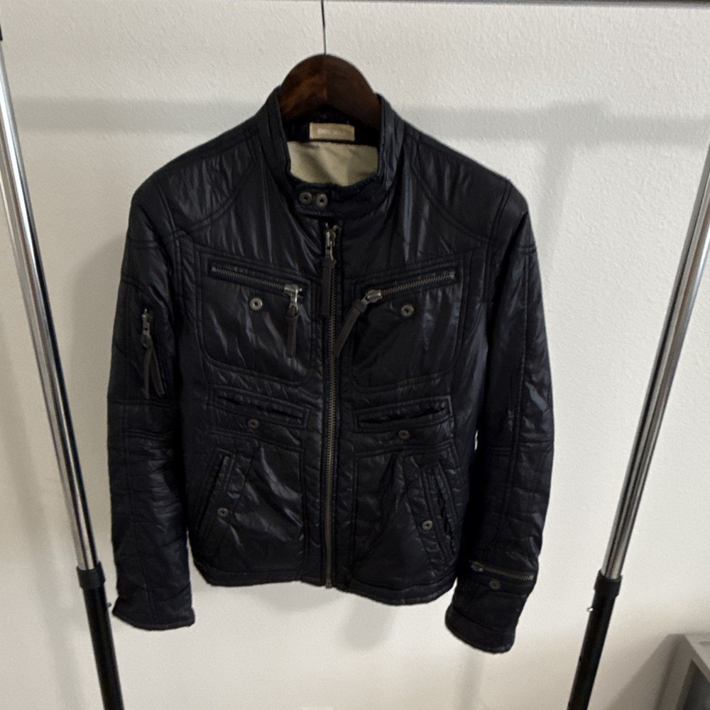 Diesel Vintage Black Sun Men’s Black Nylon Biker JacketSize Small