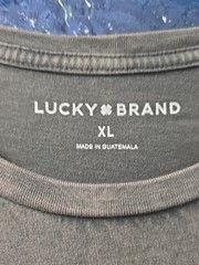 Lucky Brand Gray Tee with Pink and Purple Floral Logo