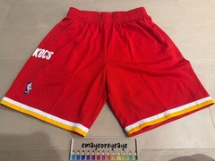 Mitchness & Ness Houston Rockets 93-94 Red Swingman Basketball Shorts Medium $85