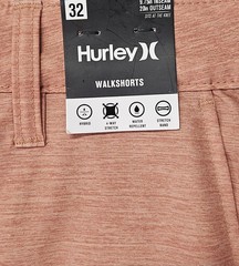 Hurley Heather Orange Hybrid Walkshorts Men’s 32 4-Way Stretch Water Repellent
