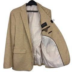 Banana Republic Summer Blazer Mens 38S Rayon Sport Coat Suit Jacket Tan Weave