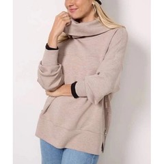 Varley Sweater Womens Extra Small Priya Longline Doublesoft Taupe Fleck Pullover