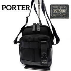 PORTER Shoulder Bag HEAT 2 Rooms Leather Mesh Black