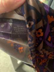 Hale Bob Faux Wrap Dress Large Purple Orange Boho Geometric Medallion Long Sleev