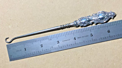 ANTIQUE EDWARDIAN STERLING SILVER BUTTONHOOK 167mm `B’HAM, ENGLAND-NO RUST/DENTS