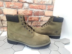 Timberland Premium 6″ Waterproof Boots Olive Green Nubuck Men’s 13 W Wide