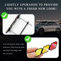 Classic Retro Tri-Color Stripe Front Grille Badge Emblem, Compatible Color: D