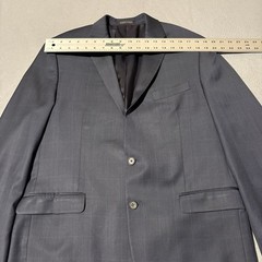 Ralph Lauren Blazer 44R Navy Blue Windowpane Wool Jacket Sport Coat 2 Button