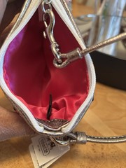 Coach Poppy Floral Zip Wristlet Pouch Lined Inner Pockets Bag and Charm