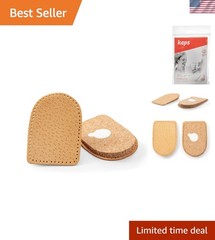 Men’s Orthotic Heel Raise, Natural Cork & Leather, Relief for Achilles Pain