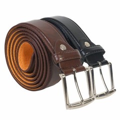 Leatherboss Men Big & Tall Set of 2 all Sizes Stylish Jeans Belt, Black & Brown