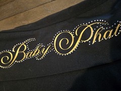 Baby Phat Black Strapless Tube Top Bandaeu with Gold Logo And Cat