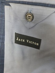 Jack Victor Loro Piana Wool Blazer Blue Windowpane Plaid Sport Coat Size 42L