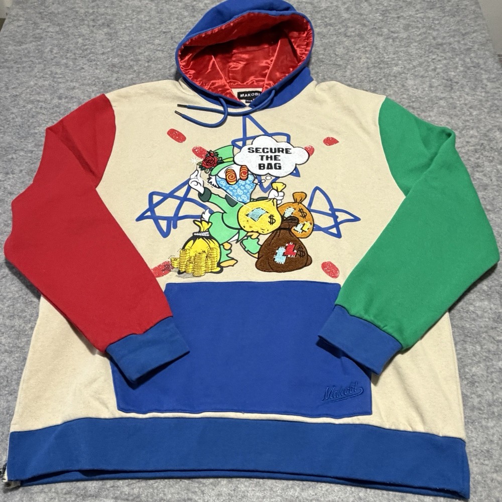 Makobi SECURE THE BAG 3XB Hoodie Scrooge McDuck Colorblock Kangaroo Pocket