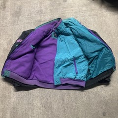 Vintage 90′ Swingster 3-in-1 Jacket XL Black Teal Purple Fleece Lined Jacket