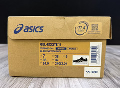 ASICS GEL-Excite 11 Black Meteor Grey 1012B860-001 Womens Size 7 Wide NEW