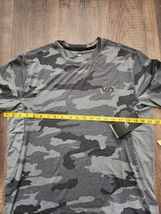 RVCA Men’s Gray Camo Logo Stretch Crew Neck Short Sleeve T-Shirt Size M