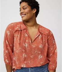 Torrid sz 3 NWT Crinkle Chiffon 3/4 Sleeve Blouse