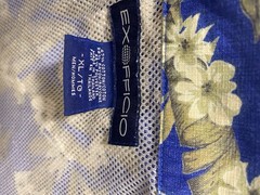 ExOfficio Men’s Green Plaid Button-Up Shirt, Short Sleeve, Vented XL