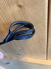 Coach Silver Hangtag Navy Peopled Leather Strap 2.25 Inches