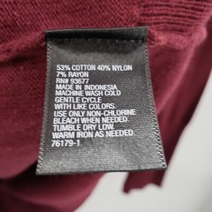 Worthing Large Burgundy Red Sweater Womens Cotton Blend Pullover Round Neck