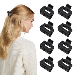 Ivyu Hair Clip – 8 Packs Black Small Claw Clips for Women, 1.57 Inch Mini Hai…