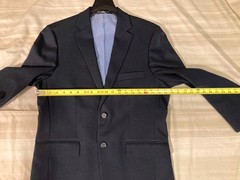 Men’s Haggar Blazer 38Short Navy Blue In Motion Tailored Fit Sport Coat #HJ10337