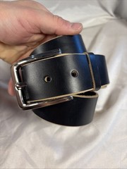 Natural Horween Chromexcel Handmade Leather Belt 1.5 Inch Raw Edge Silver Buckle