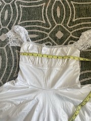 Women’s White Solid Full Slip XS Lace Trim Polyester/Elastane Hand Wash Only