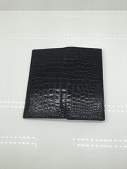 Genuine Crocodile Skin Long Bifold Wallet Exotic Full-Grain Leather Inside & Out