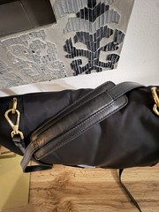 PRADA Tessuto Etiquette Navy blue Crossbody Bag Blue Lined COA Strap