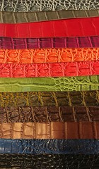 SHIPS FOLDED BIG NILE CROCODILE 3D Texture Faux Leather Upholstery Vinyl Fabric
