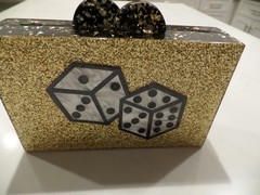 New Latest ELIZABETH SUTTON Clutch Purse Lucky hard acrylic casing, retail $250!